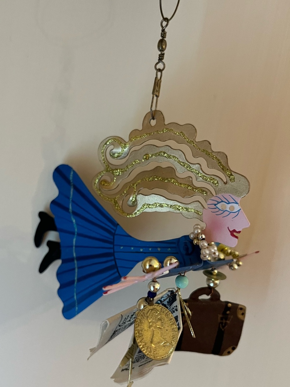 VTG Silvestri Fanciful Flights Karen Rossi Travel Tourist Flying Girl Ornament